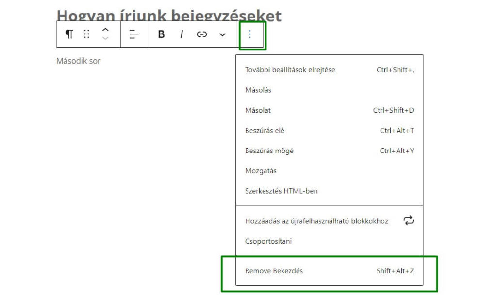blokk eltavolitasa