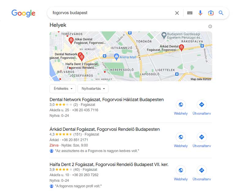 A Google Cegem Adatai