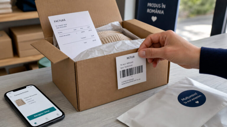 Acasă (v2) Retur si retragere comanda online cu colet, eticheta de retur si telefon